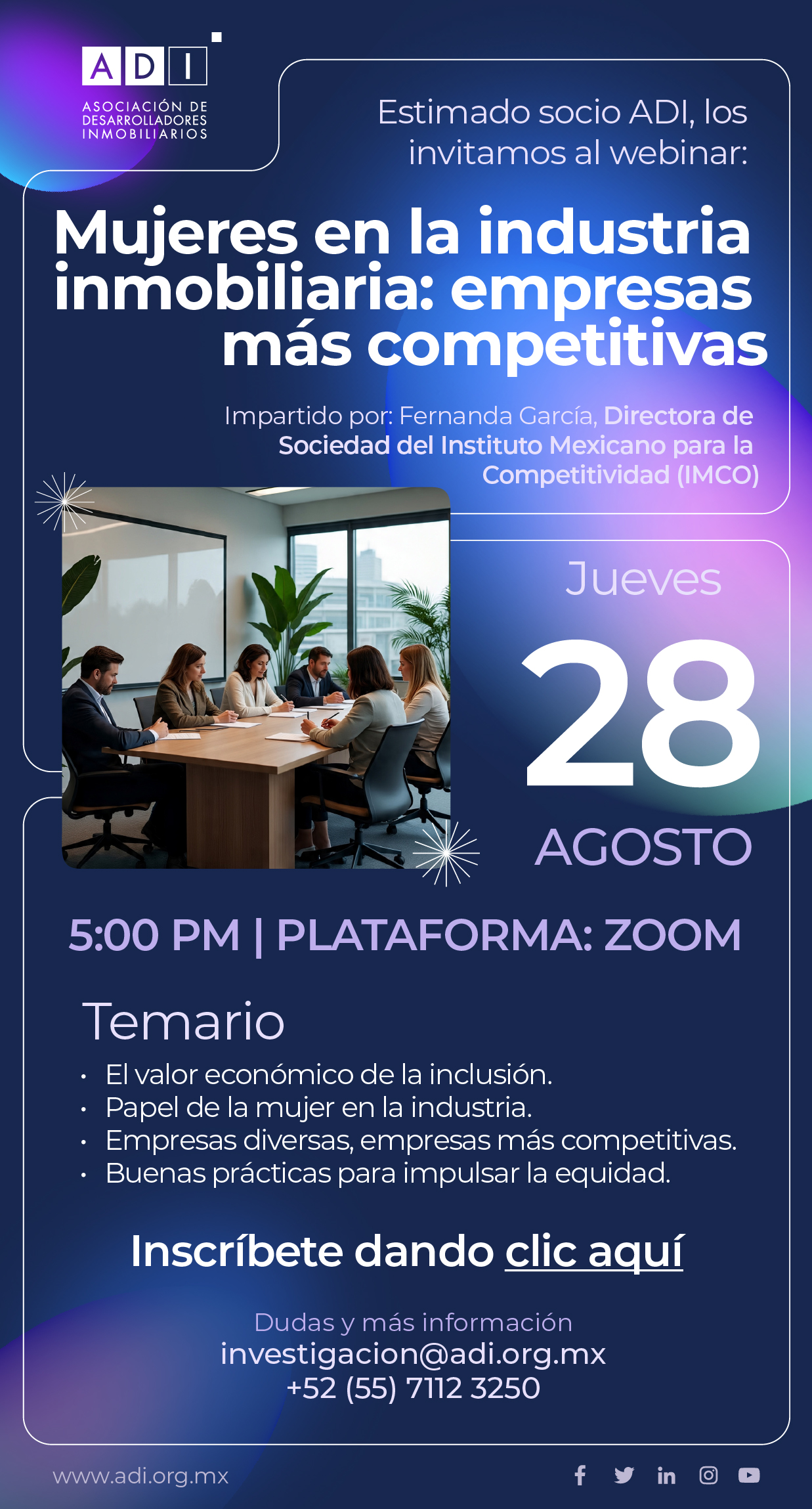 Webinar Mujeres en la industria inmobiliaria: empresas más competitivas